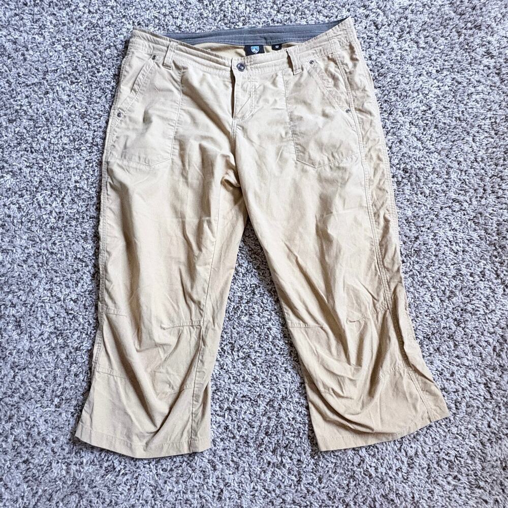 KUHL Women sz. 12 Utility Hiking Tan Lightweight Pants Cropped GORPCORE